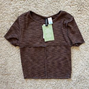 H&M brown top with detailing- new with tags!